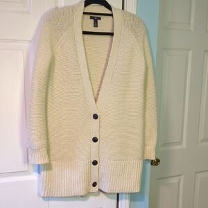 GAP Cream Button-Up Sweater